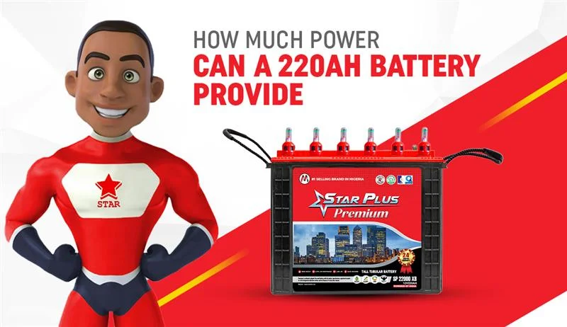 How much power can a 220Ah battery provide?